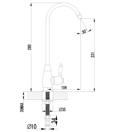 Кран для питьевой воды Lemark Villa LM4840B