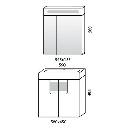 Edelform glass 60 тумба