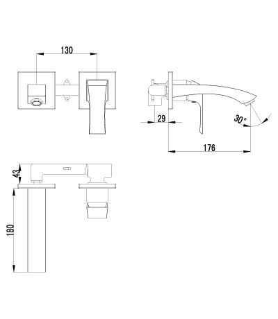 Смеситель для умывальника Lemark Unit LM4526C