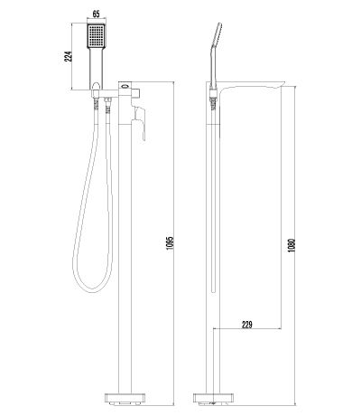Смеситель для ванны Lemark Unit LM4544C