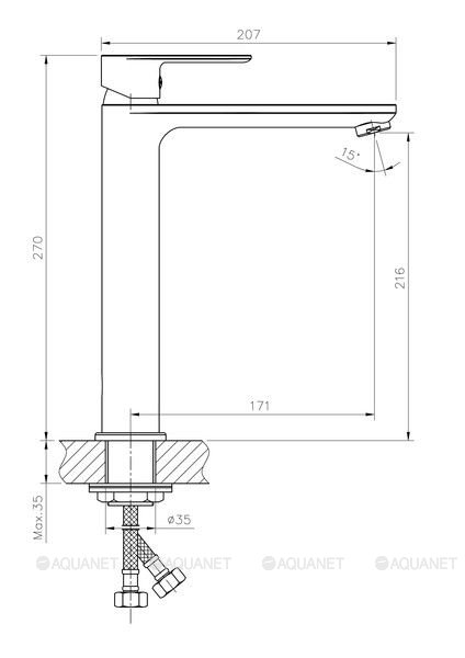 HAIBA Смеситель для раковины высокий HB11505 хром