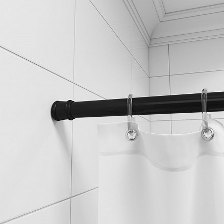 IDDIS Карниз для ванной комнаты, 110-200 см, черный, Easy, Milard