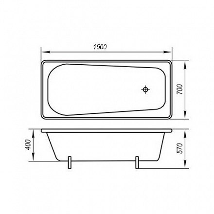 Ванна стальная, ВИЗ Reimar 150*70 см с полимерным покрытием