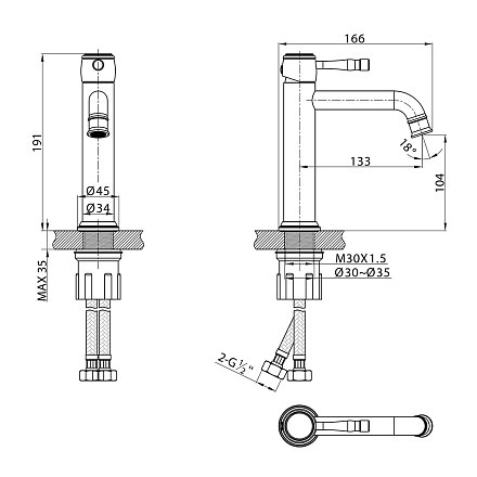 Lemark Pushkin LMF-8612B-C Смеситель для раковины