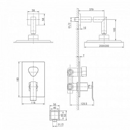 LeMark LM5829CW "Контест" Смеситель для душа