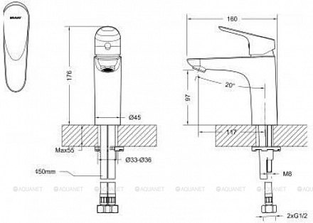 Bravat Drop Смеситель для раковины (F14898C-RUS)