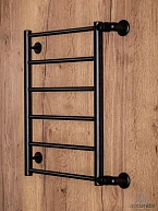 Олимп полотенцесушитель водяной "Лесенка Прямая" чёрн.муар 600*500, бок.подкл