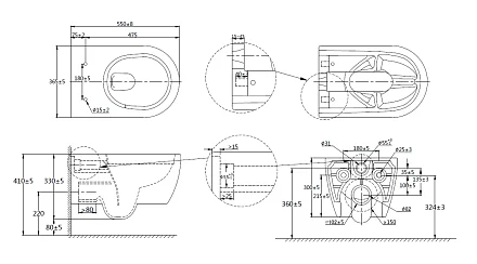 SSWW Унитаз подвесной торнадо c крышкой-сиденьем SACG006K