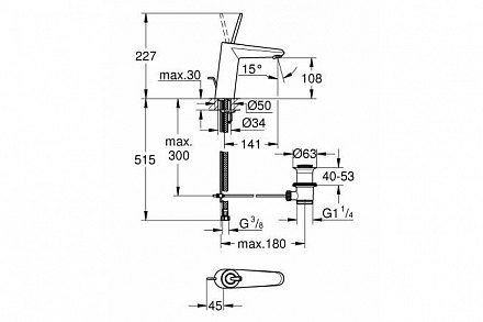 GROHE  Смеситель для раковины 23427000 Eurodisc Joy