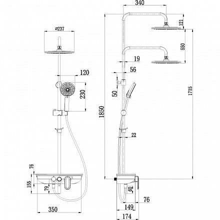 Lemark "Tropic"LM7012C Стойка для ванны и душа