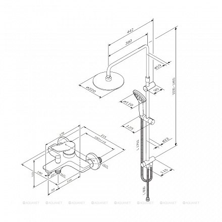 AmPm, душевая система X-Joy, хром F40885A34