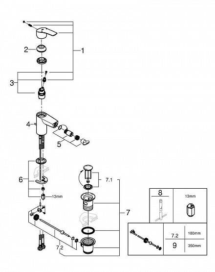 Grohe EuroSmart 32929003 Смеситель для биде  