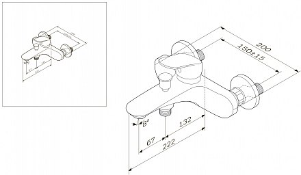 AmPm Cмеситель для ванны и душа Like F8010016