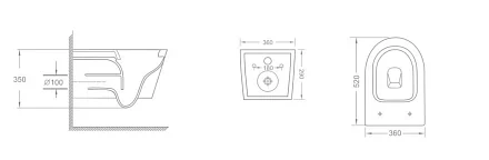 SSWW Унитаз торнадо черный матовый WCT3090 matte black