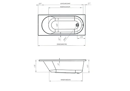 1 Марка Ванна VESPER 160х70