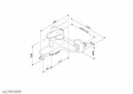 AmPm Смеситель для ванны Joy F85E10000 