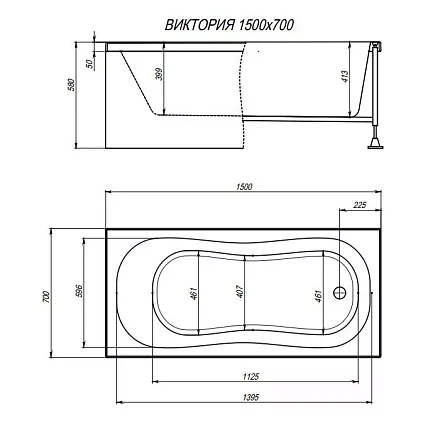 ALEX BAITLER Ванна акриловая VICTORIA 170*70