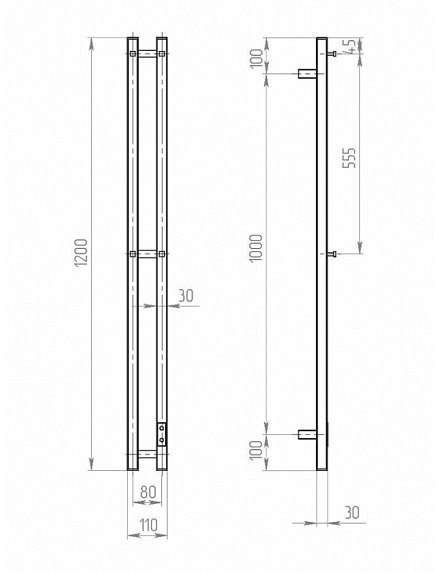 ДВИН полотенцесушитель электрический X plaza neo 120/10 Белый