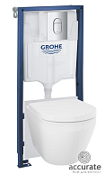 Grohe Комплект 5в1: Инсталляция с панелью смыва, унитаз с сиденьем Euro Ceramic 102514SH00