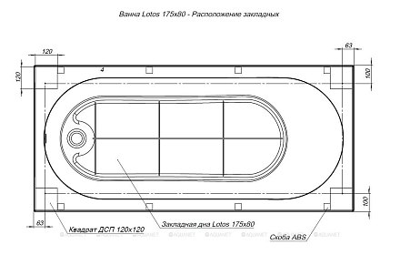 AQUANET Ванна LOTOS 175х80