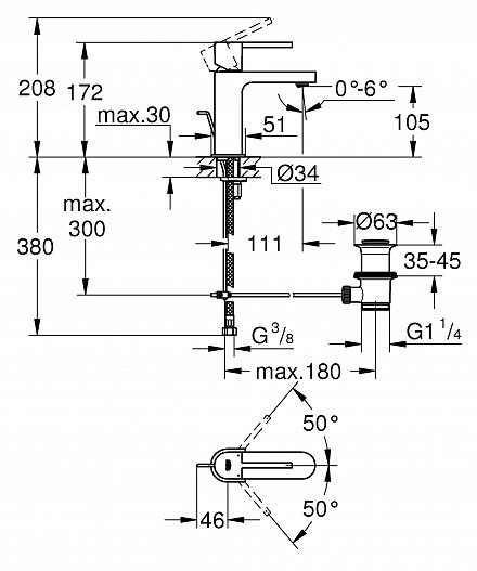 GROHE Plus Смеситель для раковины (32612003)