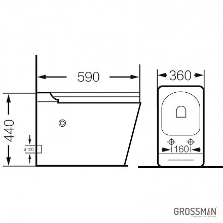 Унитаз приставной импульсный Grossman GR-PR-5501 impuls белый