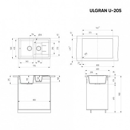 Мойка для кухни Ulgran U-205