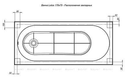 AQUANET Ванна LOTOS 170*75