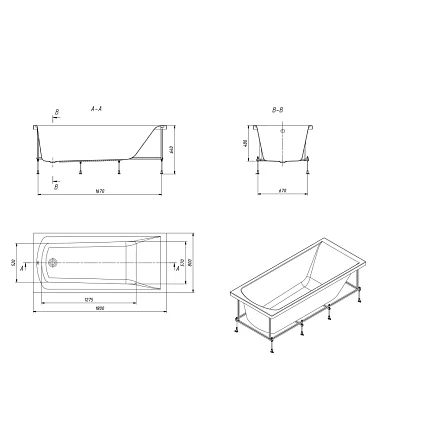 Ванна Santek Фиджи, 180*80 см