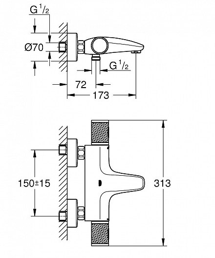 34779000 Grohtherm 1000 Performance Термостат для ванны