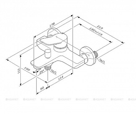 AmPm X-Joy, смеситель для ванны, белый F85A10033