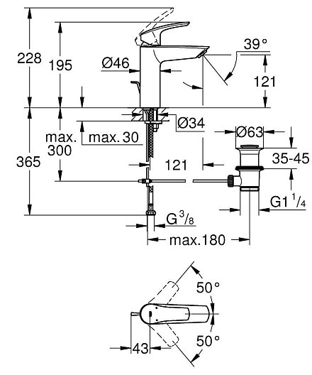 GROHE Смеситель для раковины EuroSmart Cosmopolitan 233222433