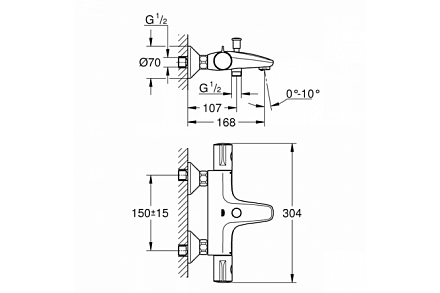 Термостат для ванны GROHE Grohtherm 800 34576000