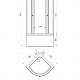 Тритон Душевое ограждение "Лайт 90*90 Б" 900x900x2055 1/4 круга, высокий поддон