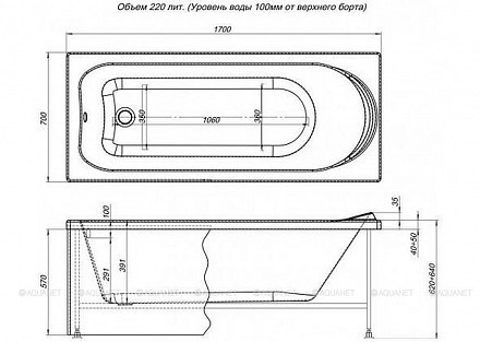 AQUANET Ванна NORD 170