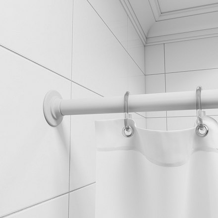 IDDIS Угловой карниз для ванной комнаты, 90-180 см, белый, Elegante