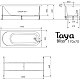 TAYA Ванна акриловая BLISS 170х70х45