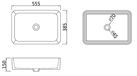 SSWW Раковина накладная 55, серый матовый CL3337 matte grey