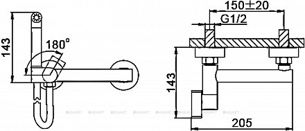 HAIBA Смеситель с гигиеническим душем черный HB5514-7