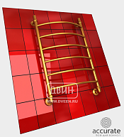 Двин Полотенцесушитель R 100/50 Водяной, 1"-1/2" К3 Золотой матовый