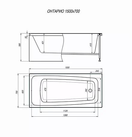 ALEX BAITLER Ванна акриловая ONTARIO 170*70
