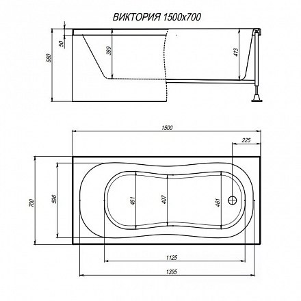 Alex Baitler Ванна акриловая VICTORIA 150*70